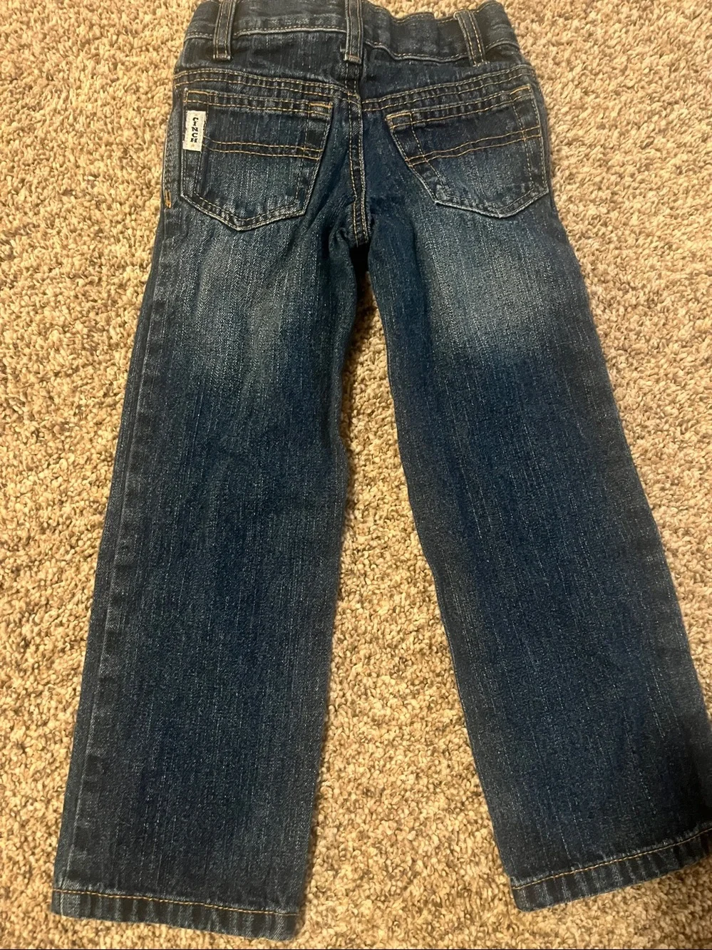 CINCH BOYS  Dark Blue Denim Jeans with Gold Stitching Size Boys 4S